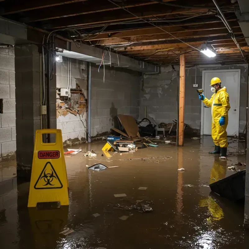 Flooded Basement Electrical Hazard in Newtown, PA Property